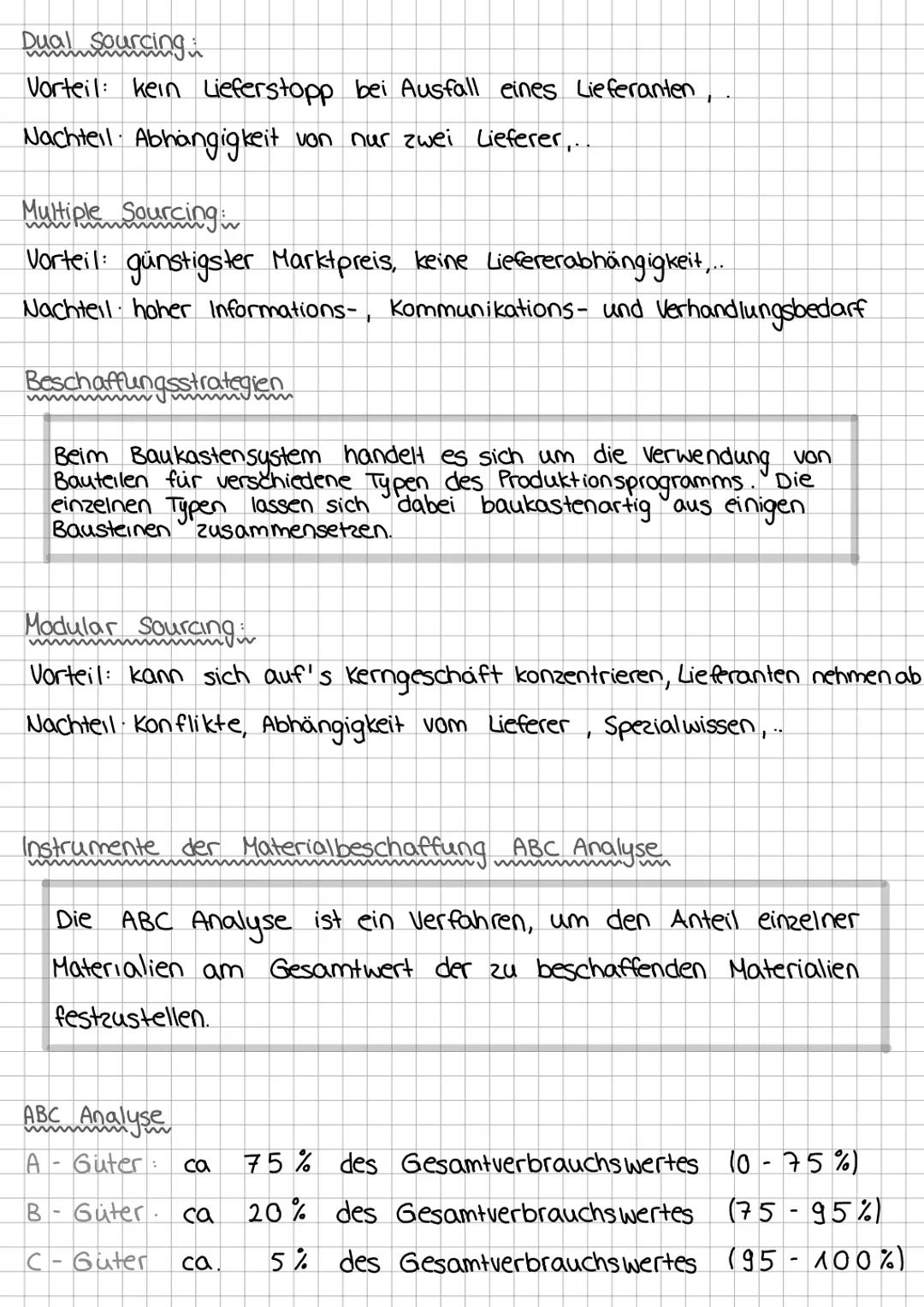 # BWL-KA 1
Beschaffung und Lagerhaltung
Unter Beschaffung wird der Einkauf der für die Leistungs-
erstellung benötigten Materialien (2 B R