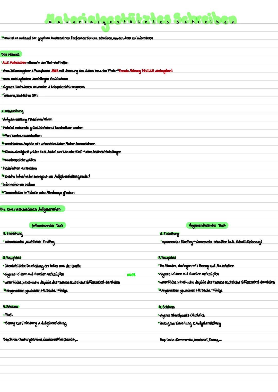 Textarten fürs Deutsch Abitur