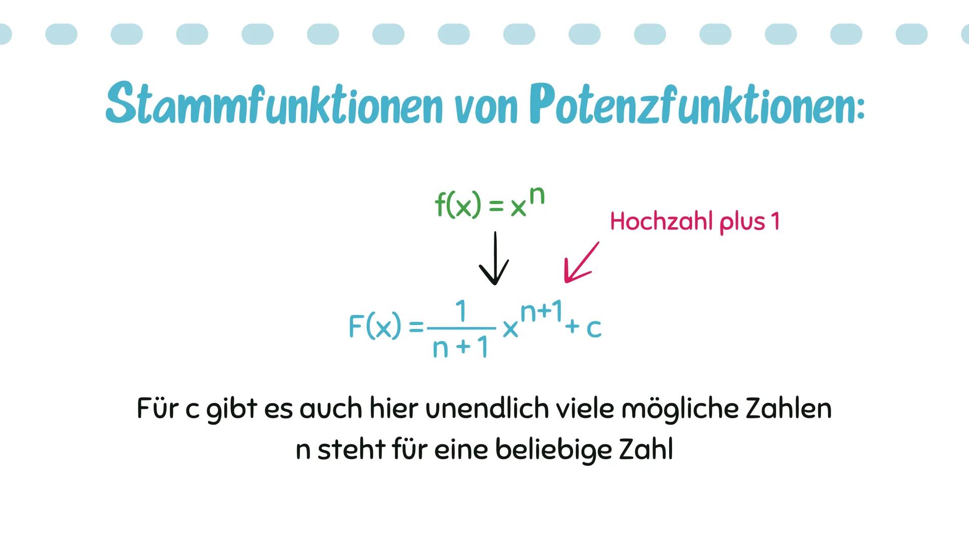 # Stammfunktion
Amelie, Annalena Q2 # Inhaltsverzeichnis:
Was ist eine Stammfunktion?
Bildung von Stammfunktionen
-> Ableiten und integrie