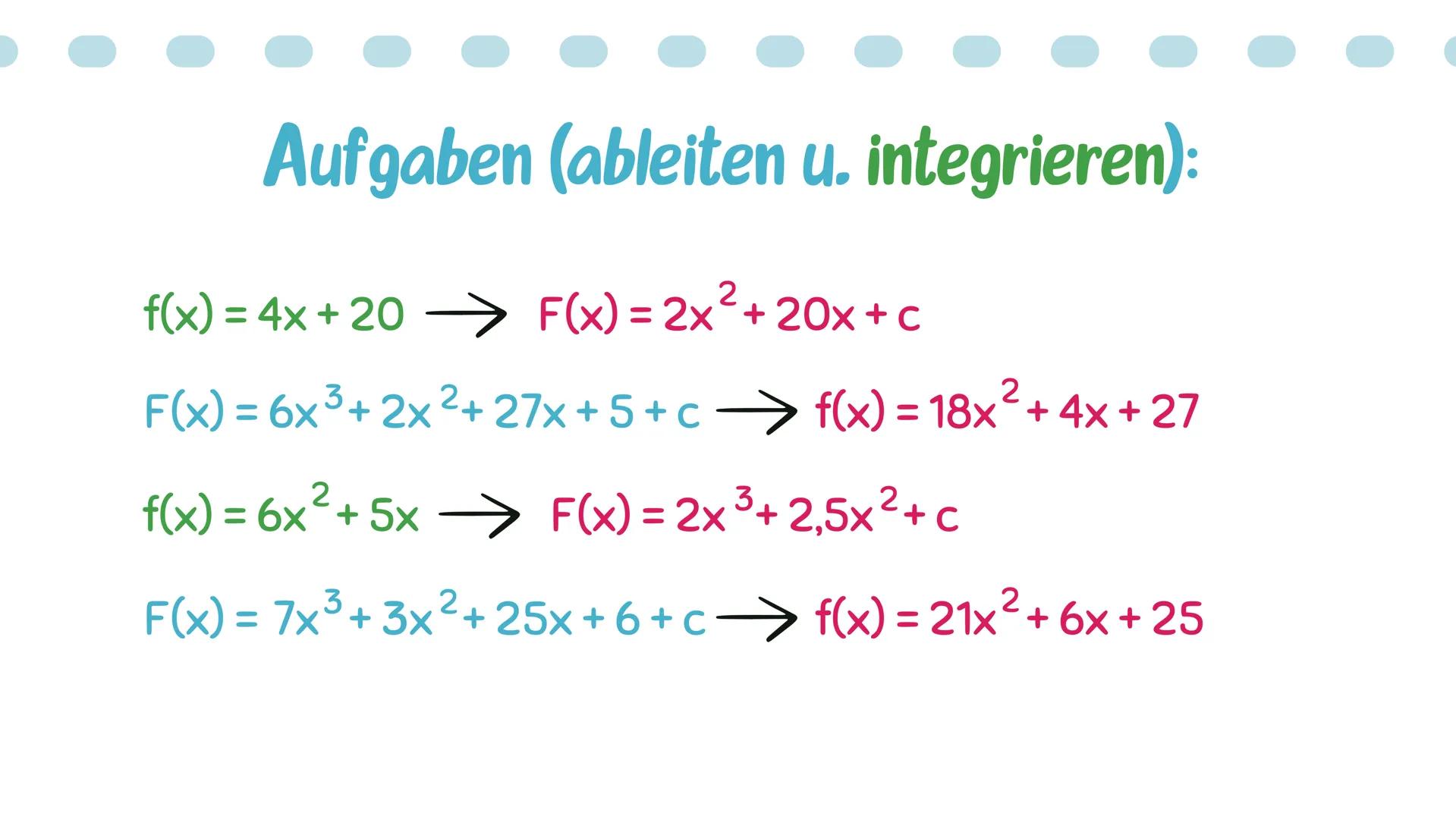 # Stammfunktion
Amelie, Annalena Q2 # Inhaltsverzeichnis:
Was ist eine Stammfunktion?
Bildung von Stammfunktionen
-> Ableiten und integrie