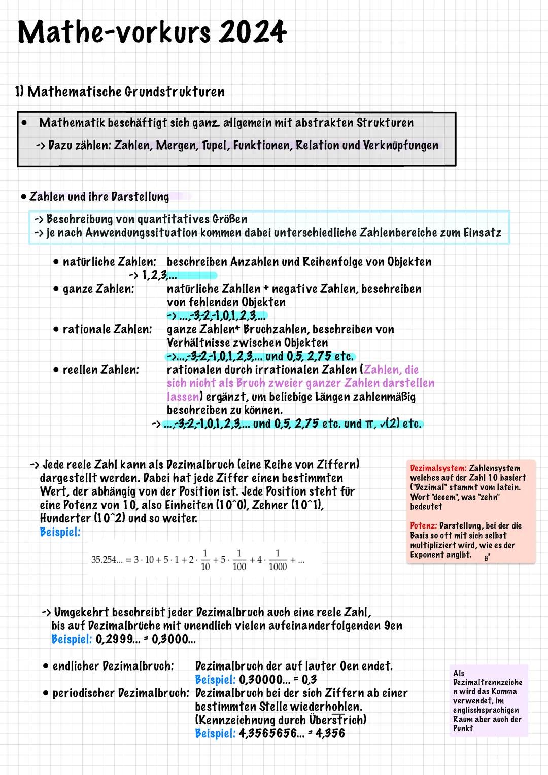 Mathe Grundlagen
