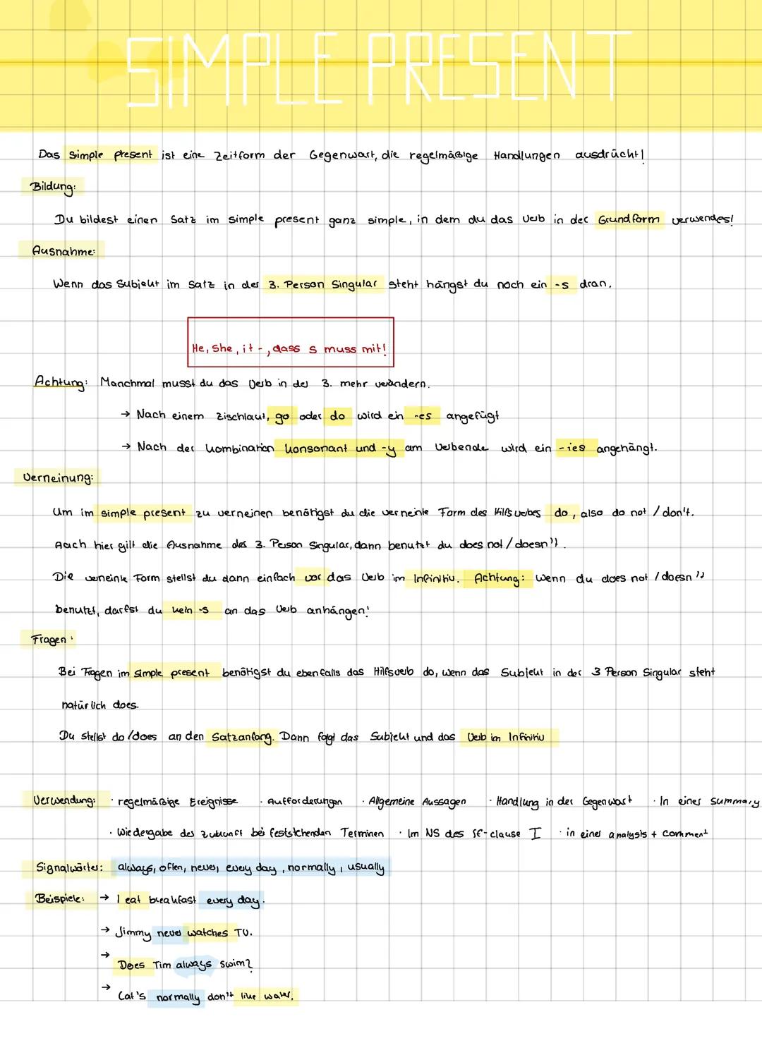 Alle Zeiten Englisch