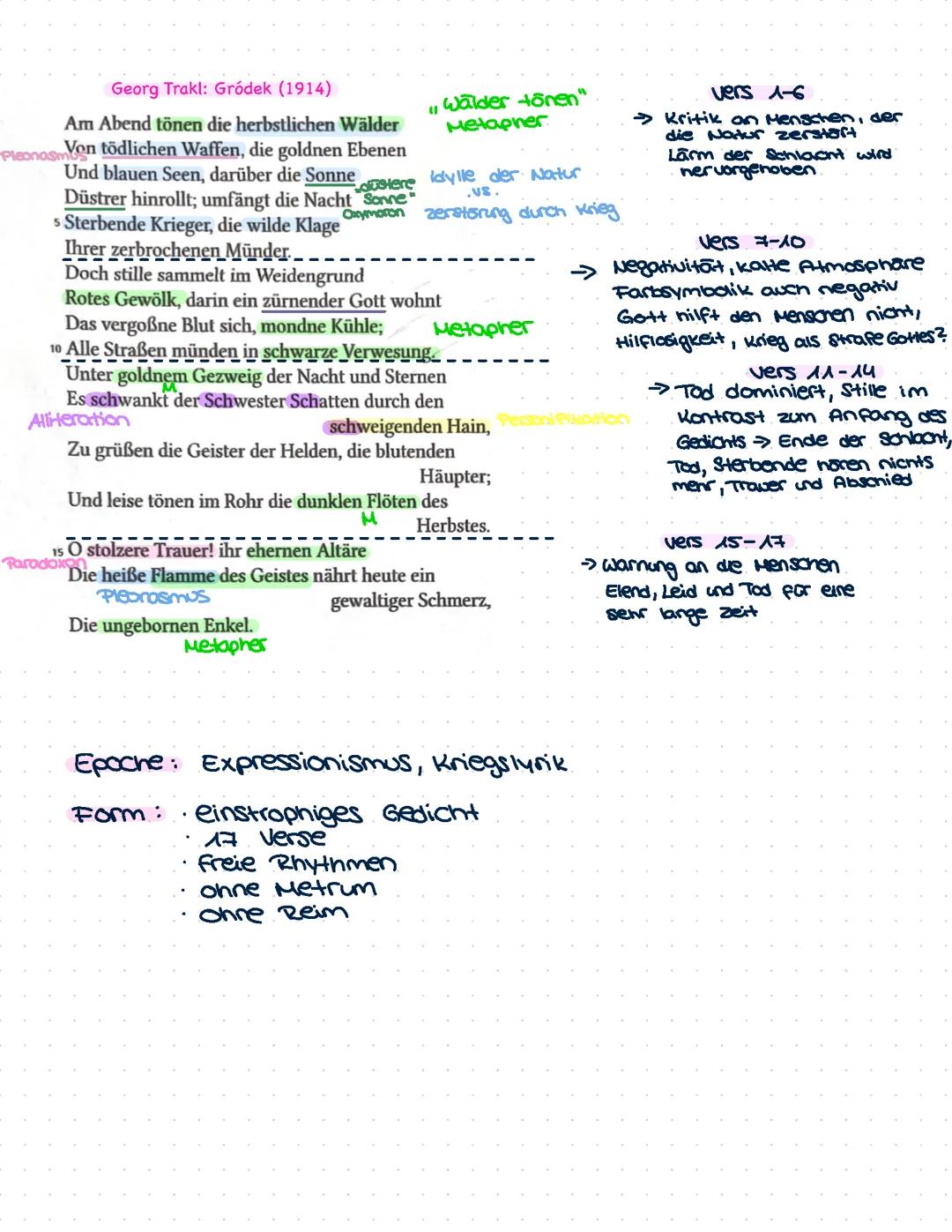 Georg Trakl: Grodek, 1914