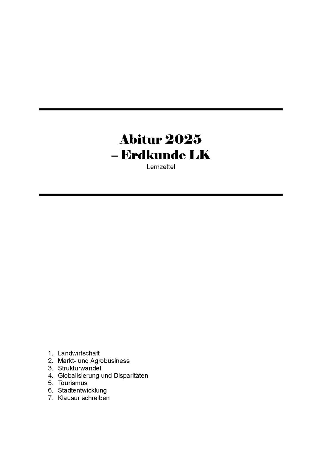 Abitur 2025 - Erdkunde LK