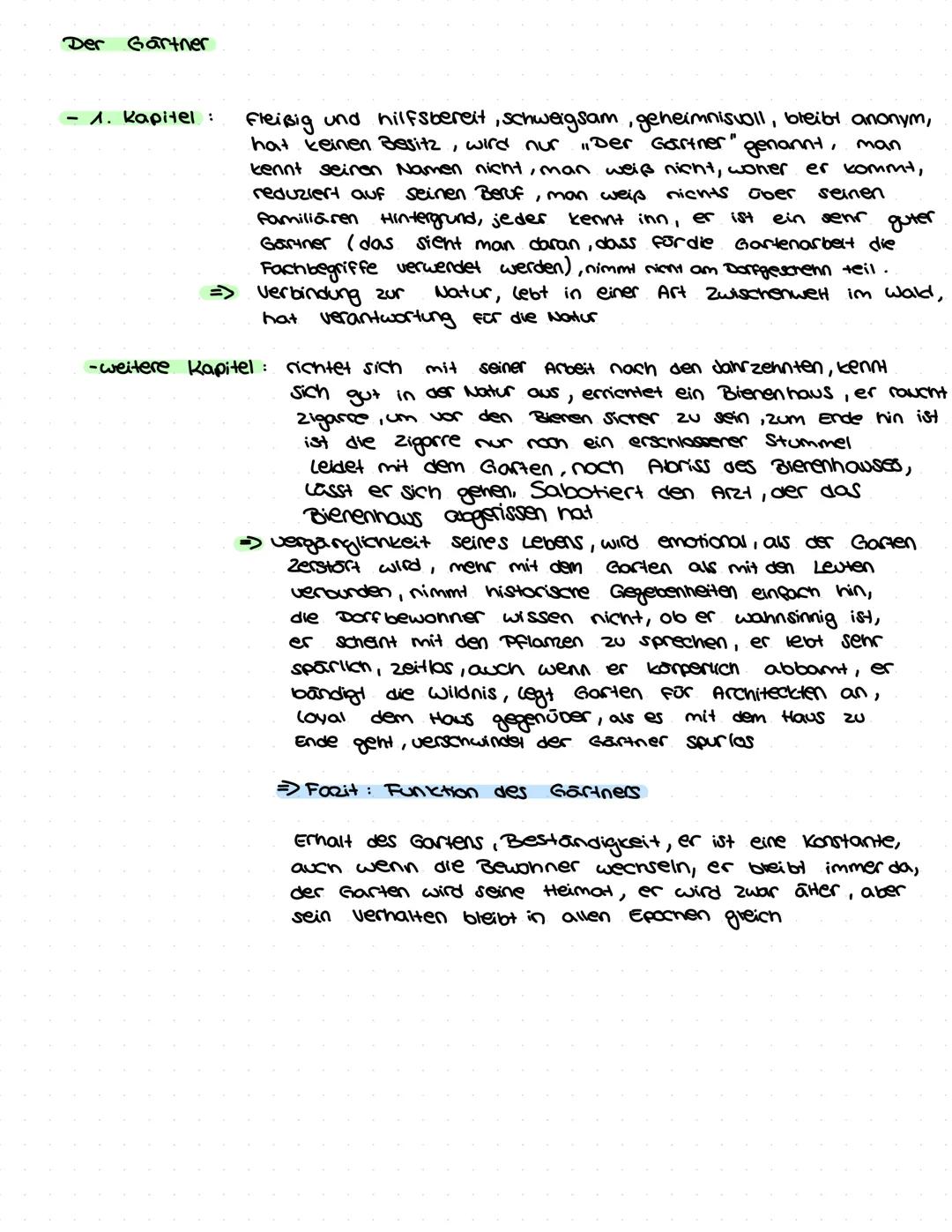 Der Gartner
1. Kapitel:
Fleißig und hilfsbereit, schweigsam, geheimnisvoll, bleibt anonym,
hat keinen Besitz, wird nur "Der Gartner" genann