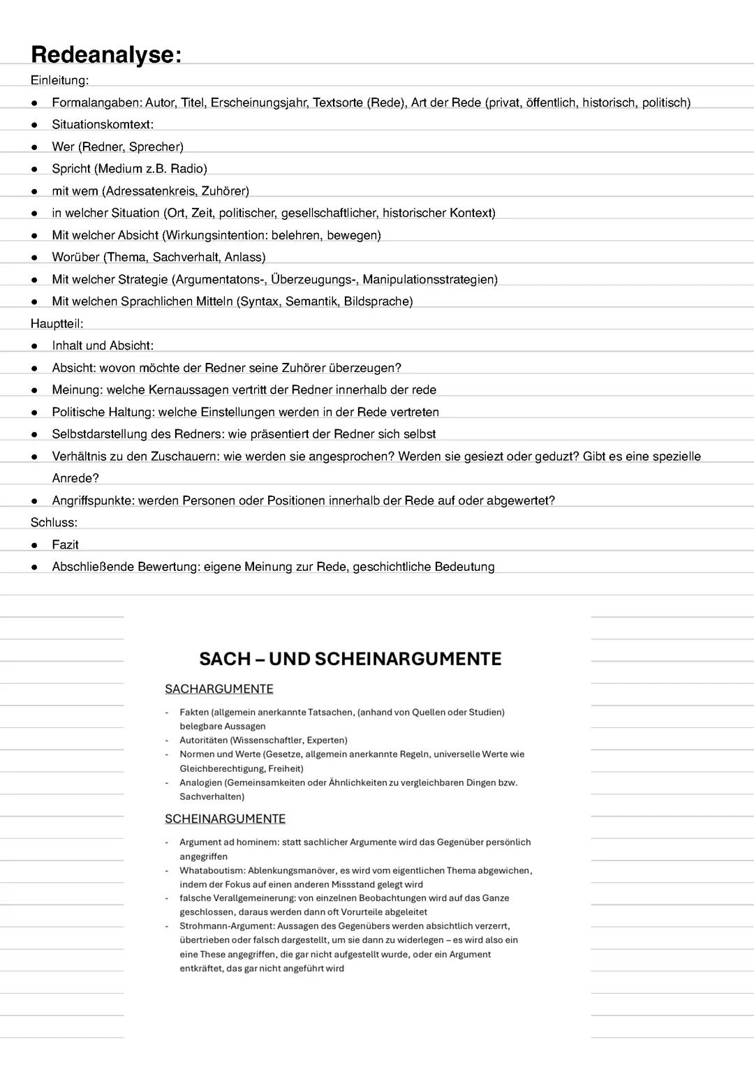 Redeanalyse (Deutsch)