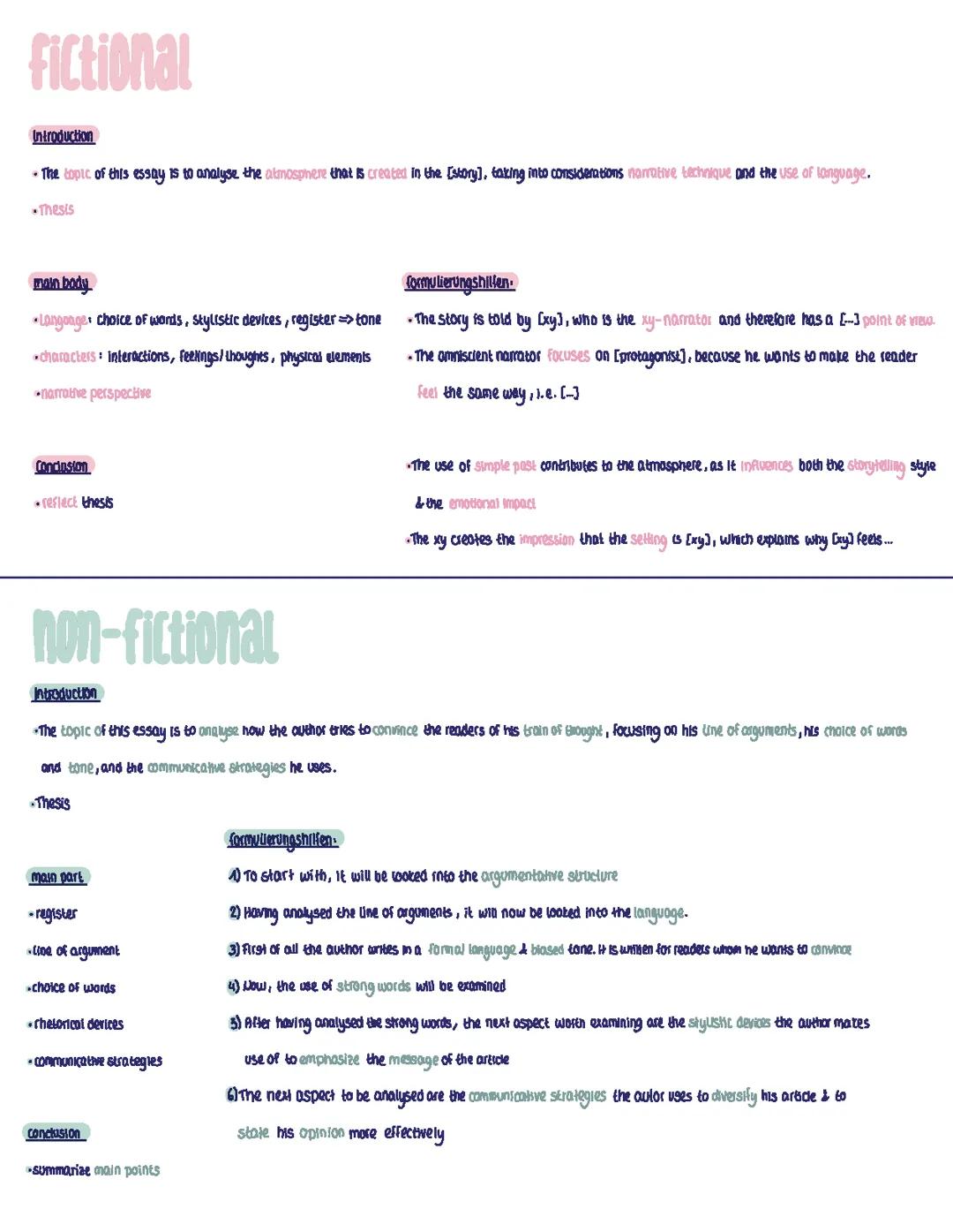 Analysis fictional Text & non-fictional text