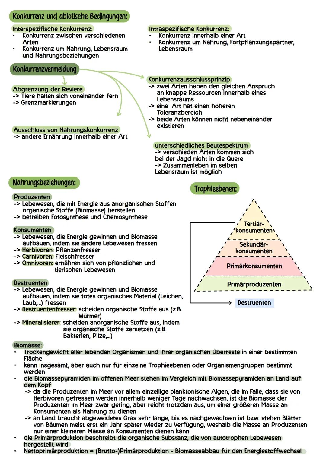 # Ökologie
Ökosystem: - Lebensgemeinschaft (Biozönose) und Lebensraum (Biotop) bilden zusammen ein
Ökosystem
- gehen nahtlos ineinander übe