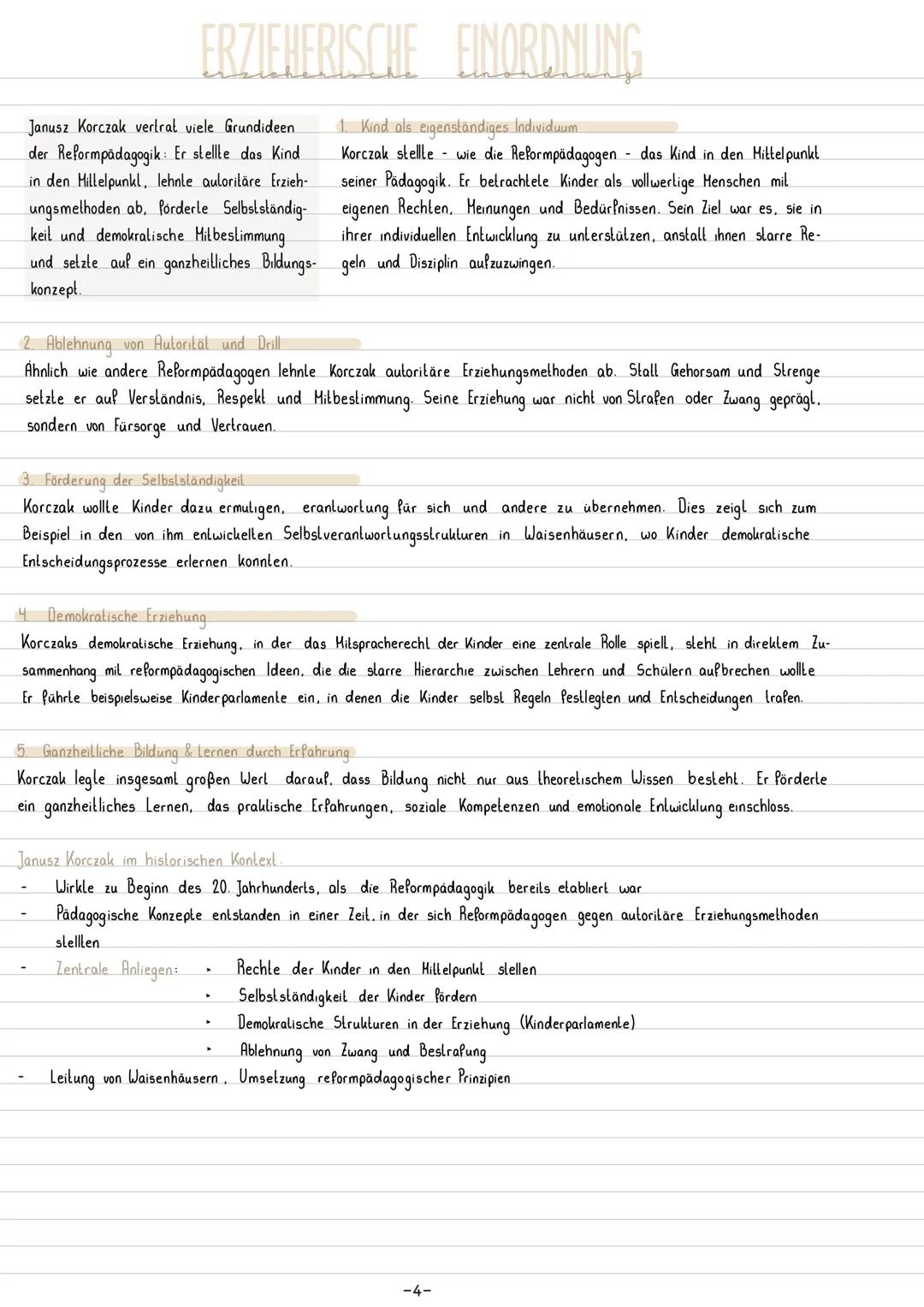 # PORTFOLIO ÜBERSICHT
### Thema
Einordnung in den Konlext:
- Wichlige Aspekte zu Janusz Korczak
- Zentrale Herkmale der Reformpädagogik
- E