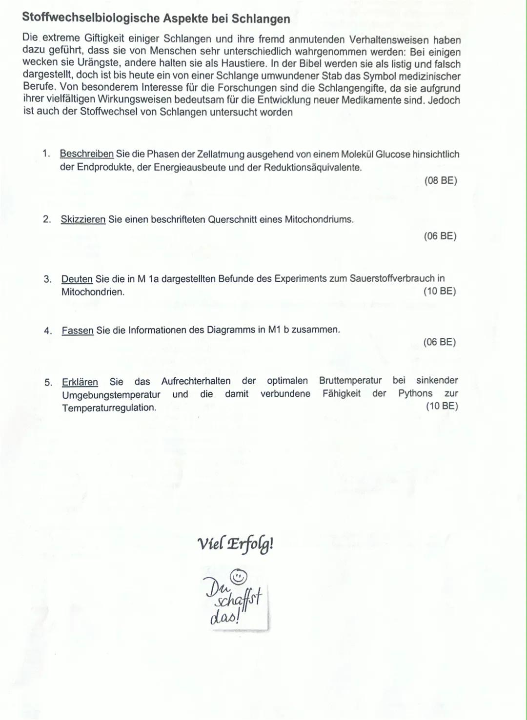 LK-Klausur Dissimilation/ Zellatmung