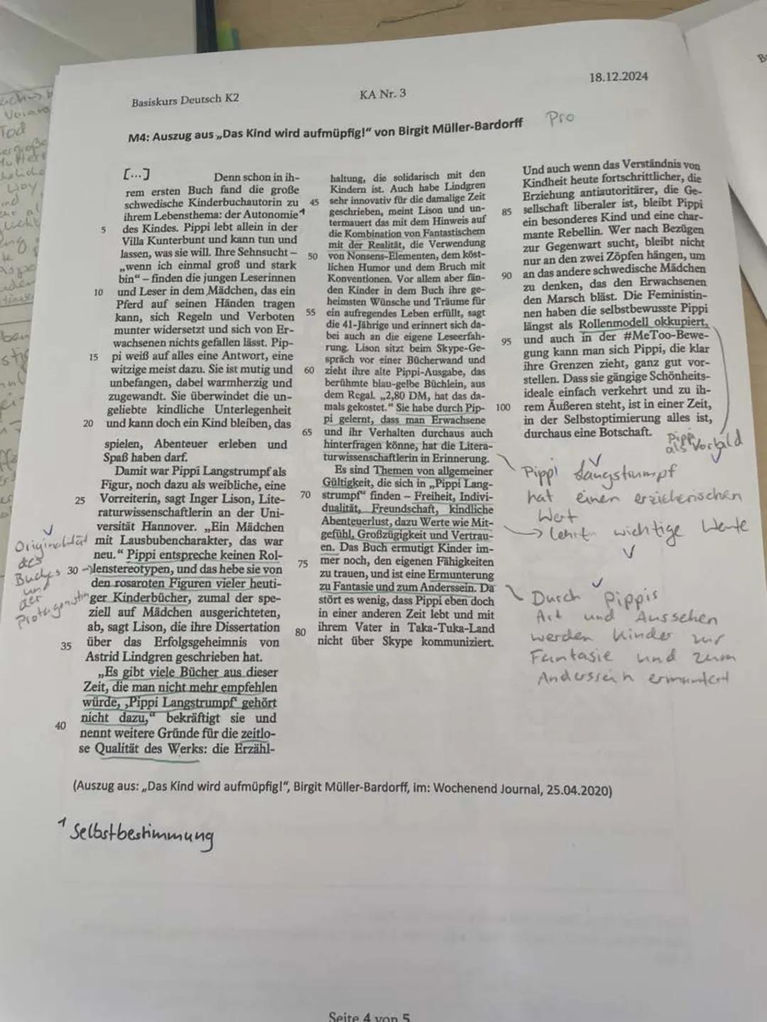 Basiskurs Deutsch K2
KA Nr. 3
18.12.2024
Klausur Nr. 3-materialgestütztes Verfassen argumentierender Texte
Name:
13 NP
Sehr schön!
mminll