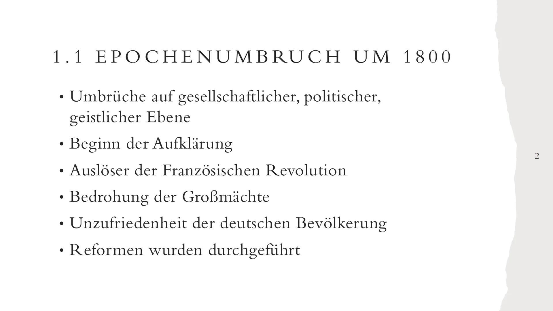 # J
Gymnasium
Trossingen
Katja Gantert
JS1-5D1
Frau Fichter
10.03.2025
WERK UND AUTOR
IN SEINER ZEIT
1 1.1 EPOCHENUMBRUCH UM 1800
• Umbrü