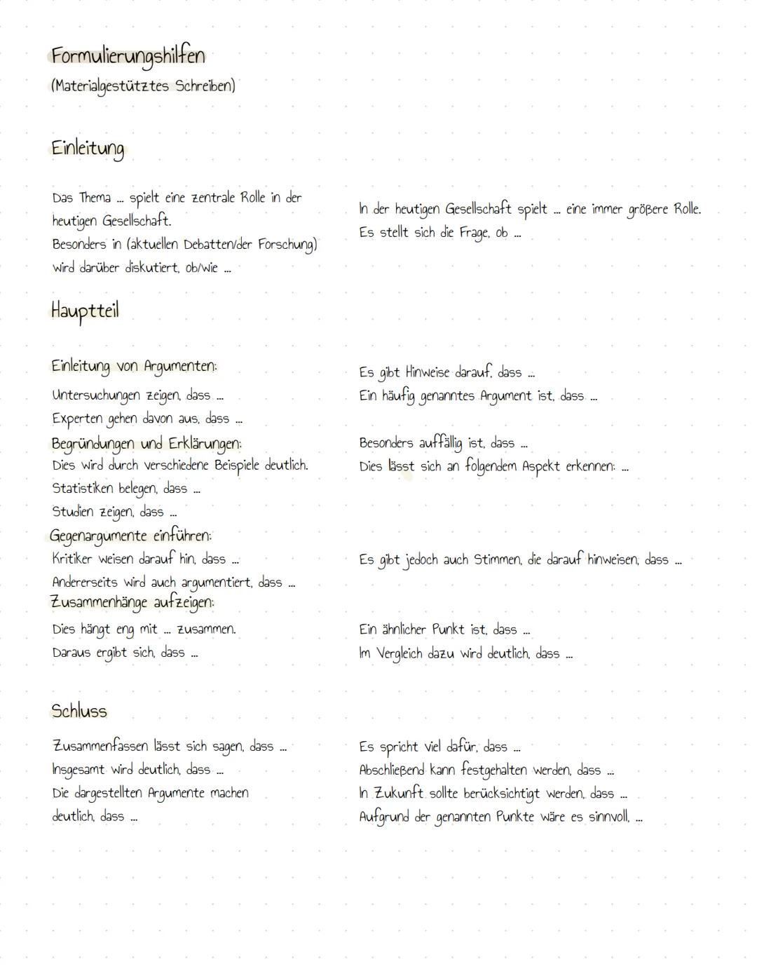 Materialgestütztes Schreiben
Aufbau
* Überschrift
* Einleitung
* Vorstellung des Themas
* Spannende Fragestellung/Beispiel
* ggf. Zi