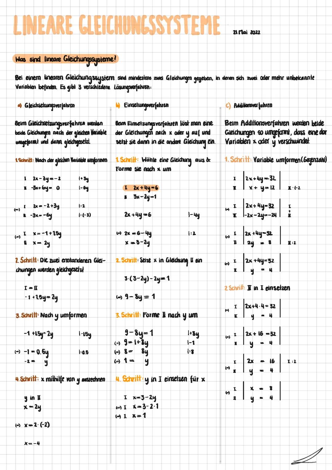 Lineare Gleichungssysteme