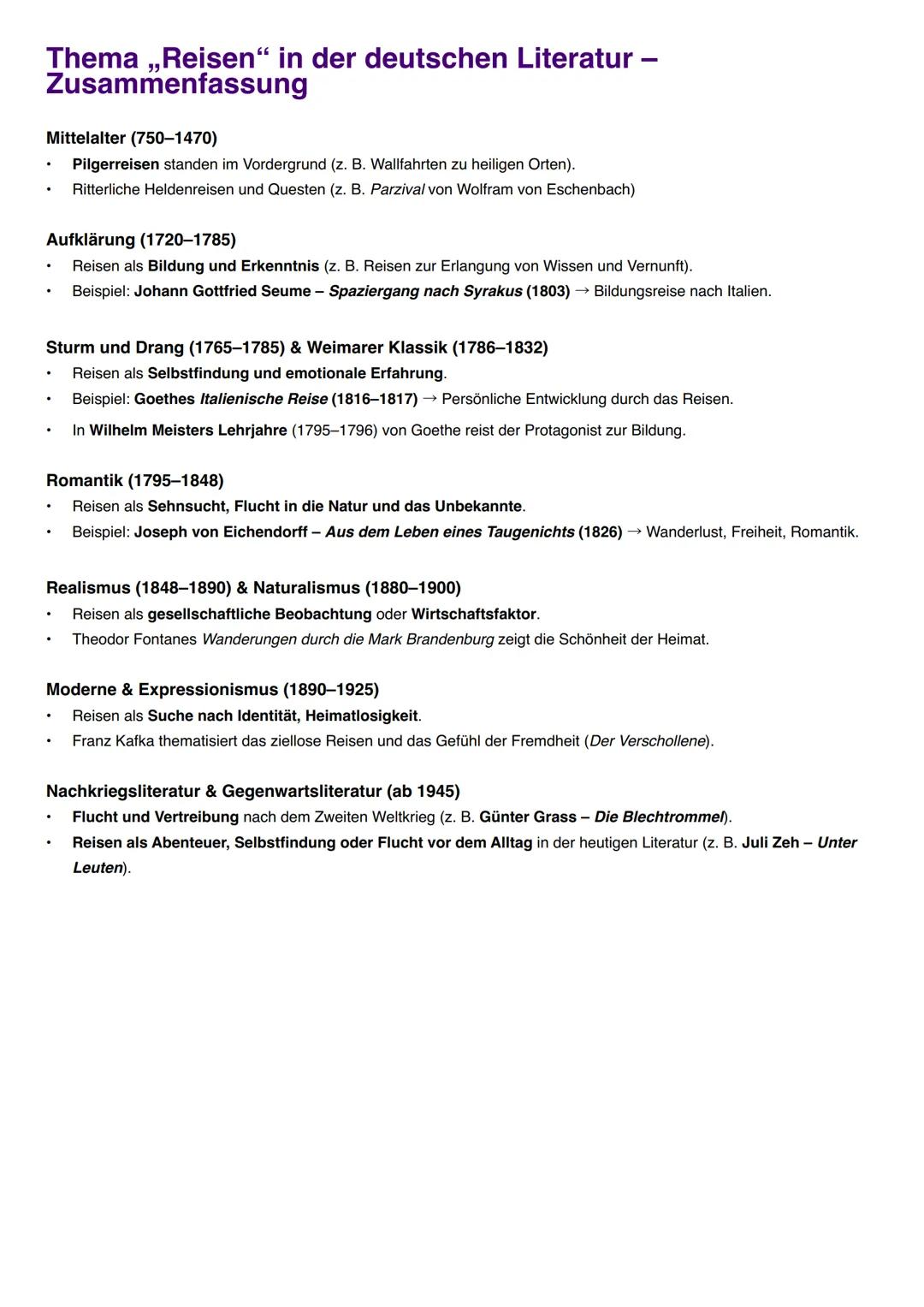 # Epochen der deutschen Literatur
| Epoche | Zeitgeschichtlicher Hintergrund | Leitende Ideen | Themen & Motive | Literarische Formen | Aut