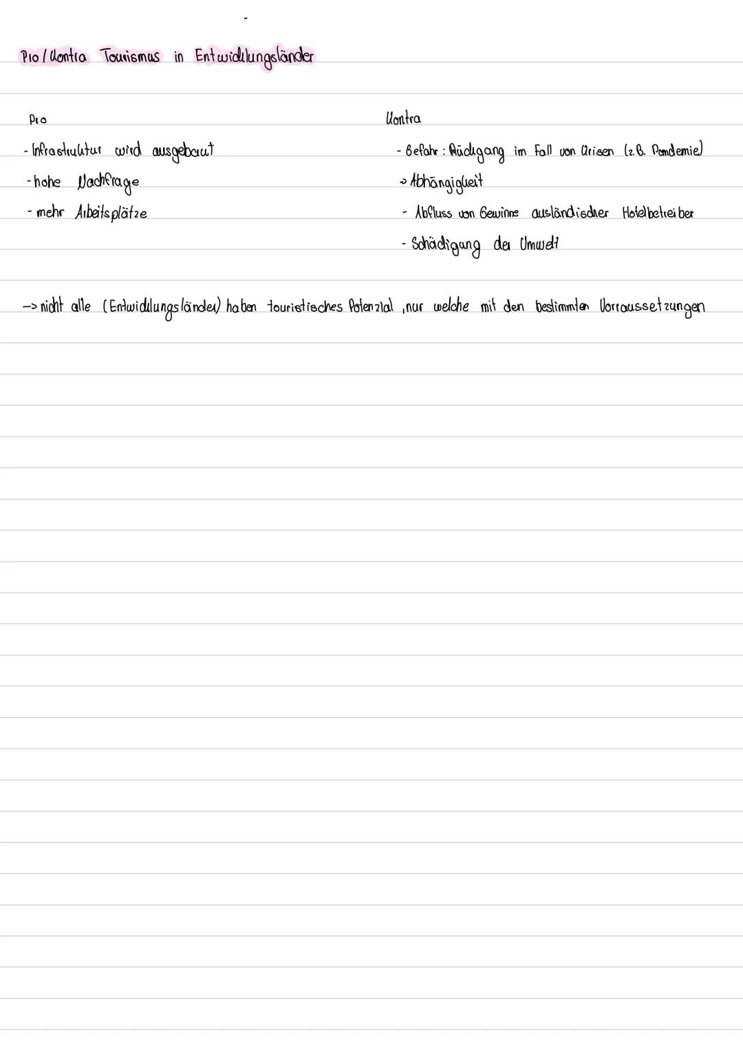 Erdkunde
Tourismus --- OCR Start ---
Glossar
Devisen abfluss
Entwicklung des Tourismus
bis ca 1860:
-nur die reichsten -> Pioniertourismus
1