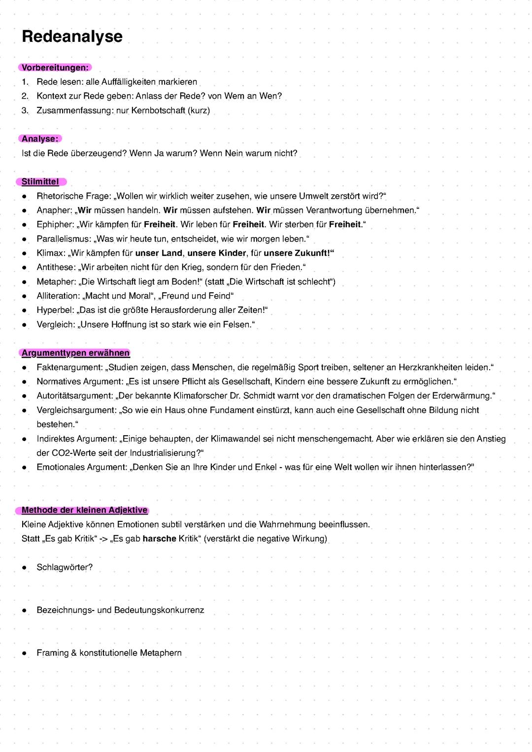 Redeanalyse Deutsch