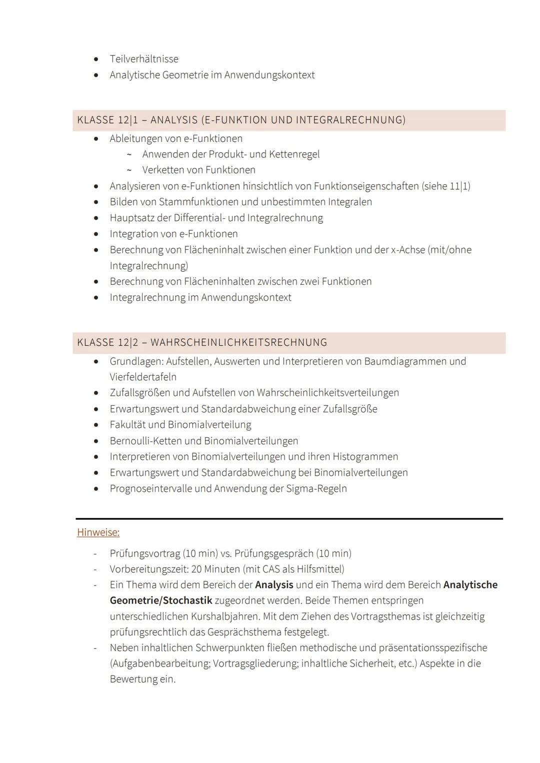 --- OCR Start ---
Lerninhalte
KLASSE 11/1 ANALYSIS (DIFFERENTIALRECHNUNG)
Analysieren von Funktionen hinsichtlich
Definitions- und Wertebere