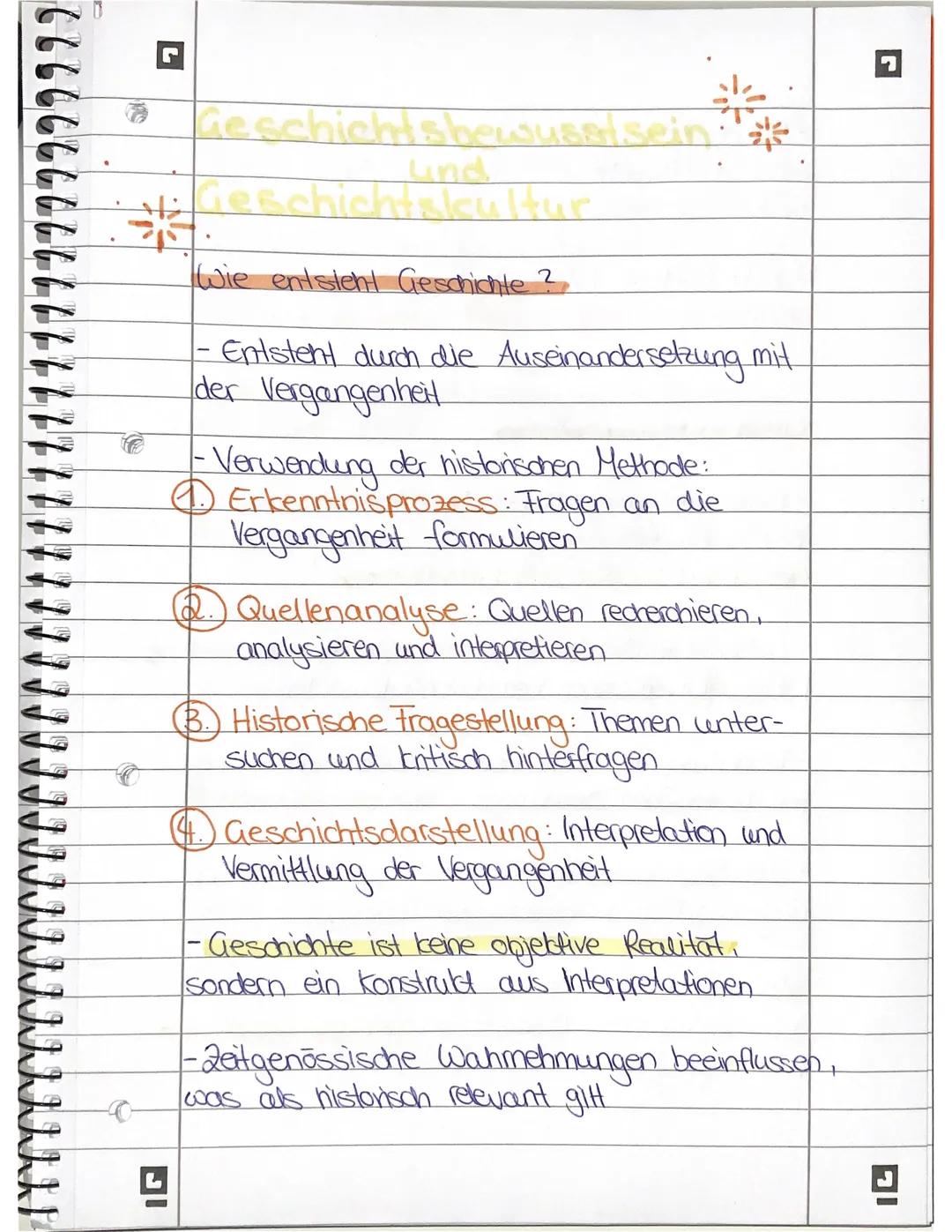 Geschichtsbewusstsein.
und
Geschichtskultur
Wie entsteht Geschichte?
- Entsteht durch die Auseinandersetzung mit
der Vergangenheit
- Verwen