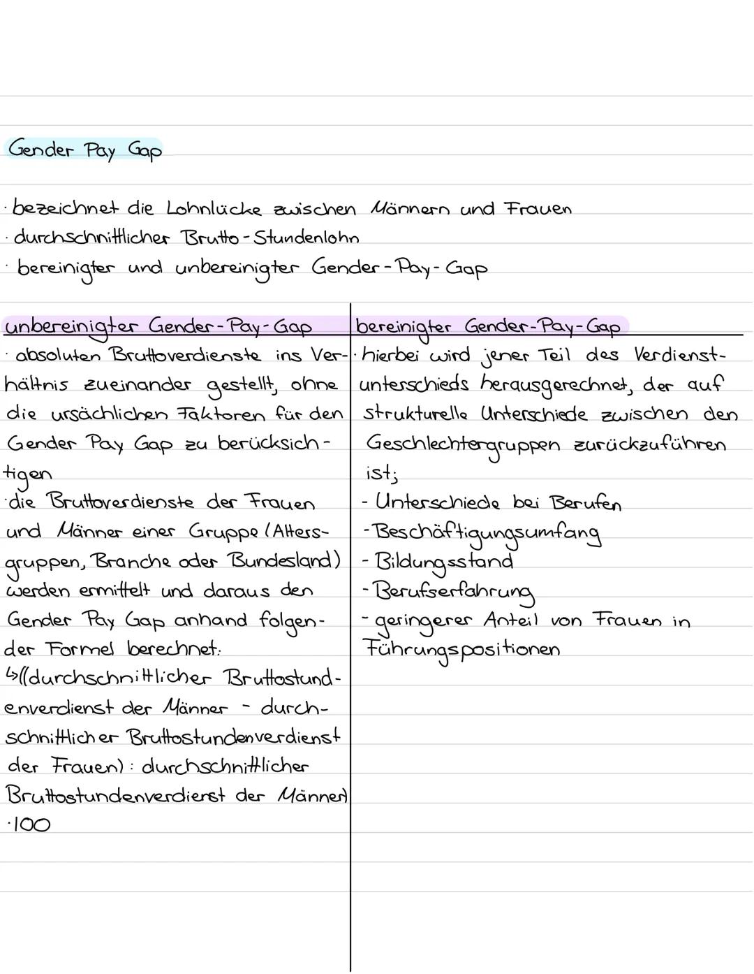 Lernzettel
• Flexibilisierung der Arbeit
• Gender pay gap
• atypische Beschäftigung
• prekäre Arbeit
• Industrie 4.0
• Typologie der Arbeit