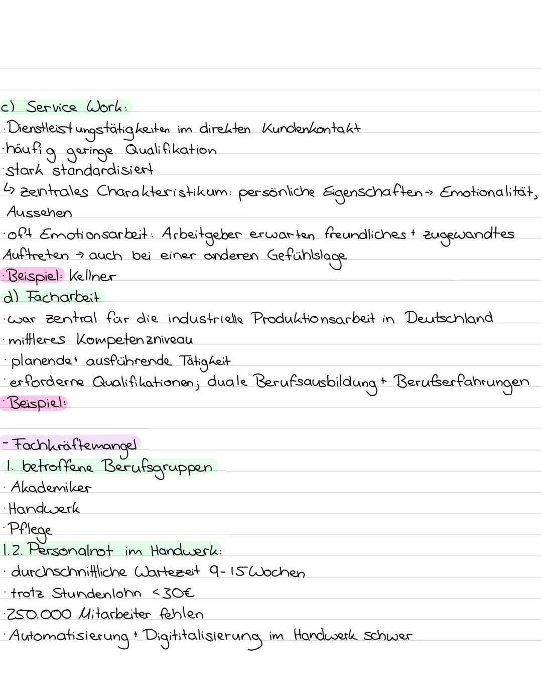 Lernzettel
• Flexibilisierung der Arbeit
• Gender pay gap
• atypische Beschäftigung
• prekäre Arbeit
• Industrie 4.0
• Typologie der Arbeit