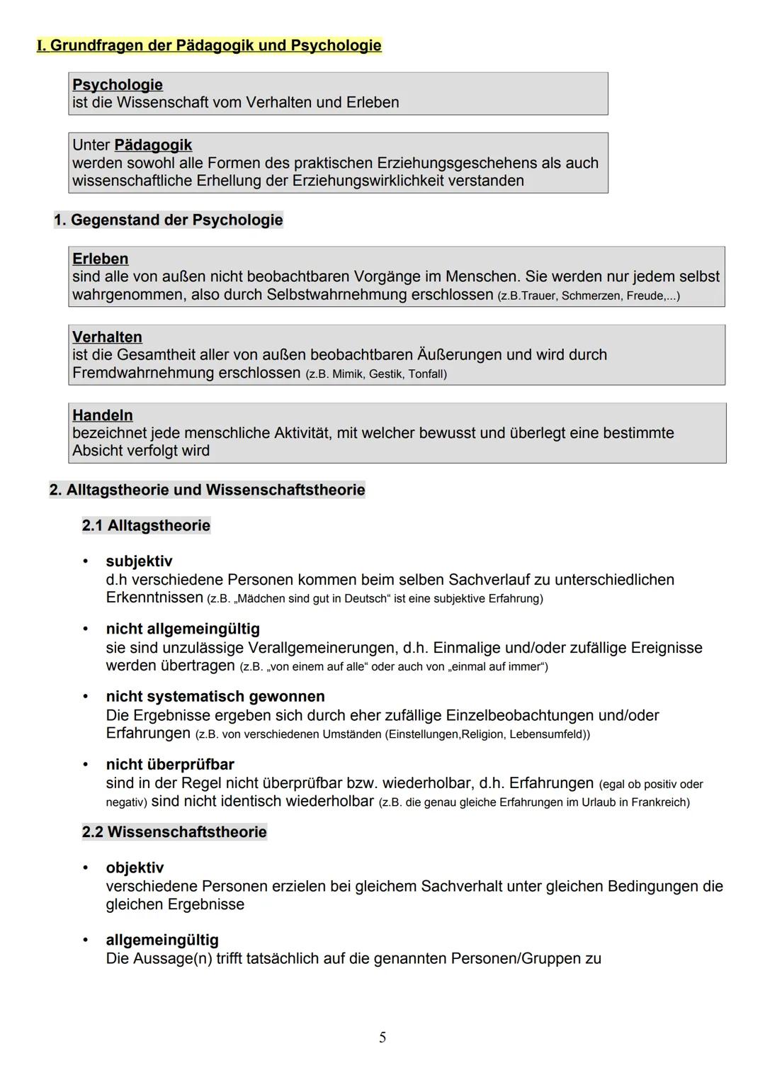 # Pädagogik/Psychologie
## Fachabitur 2020/21
Emilia Klein S12a
Fachoberschule Bamberg NHALTSVERZEICHNIS
Prüfungsthemen ab 2010
I. Grundf