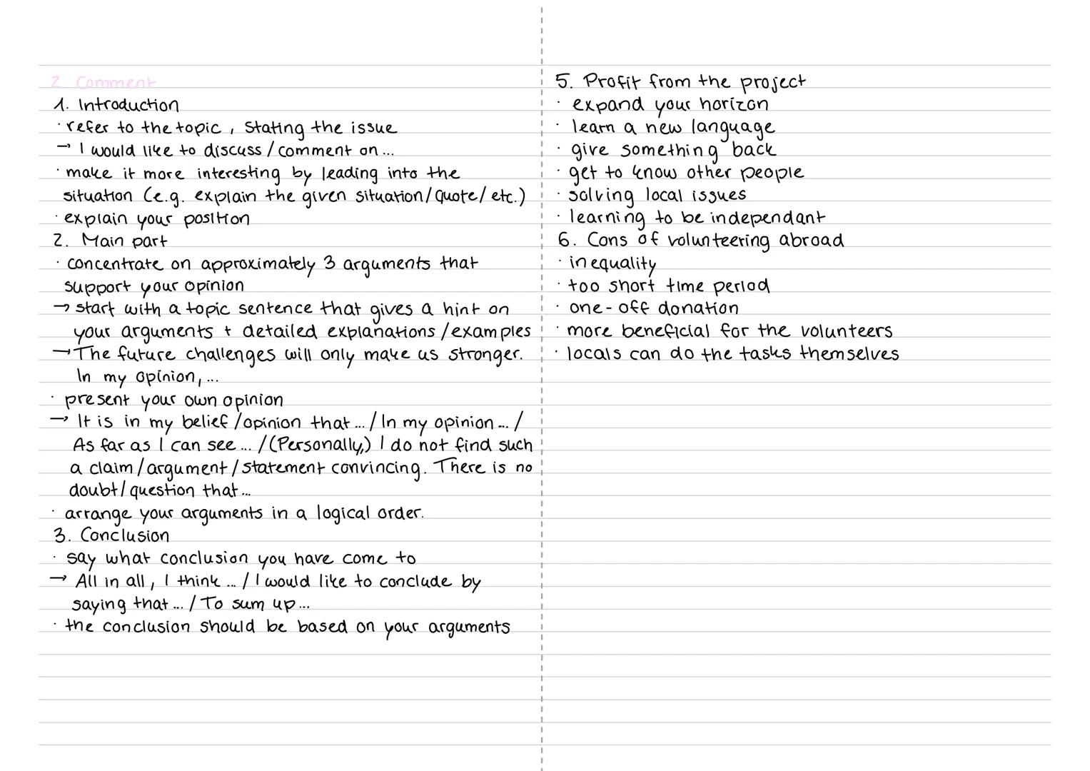 Lernzettel Englisch
1. Mediation
Mediation, Comment, Gap year
1. Reading
highlight all the information relevant to the task
take notes in En