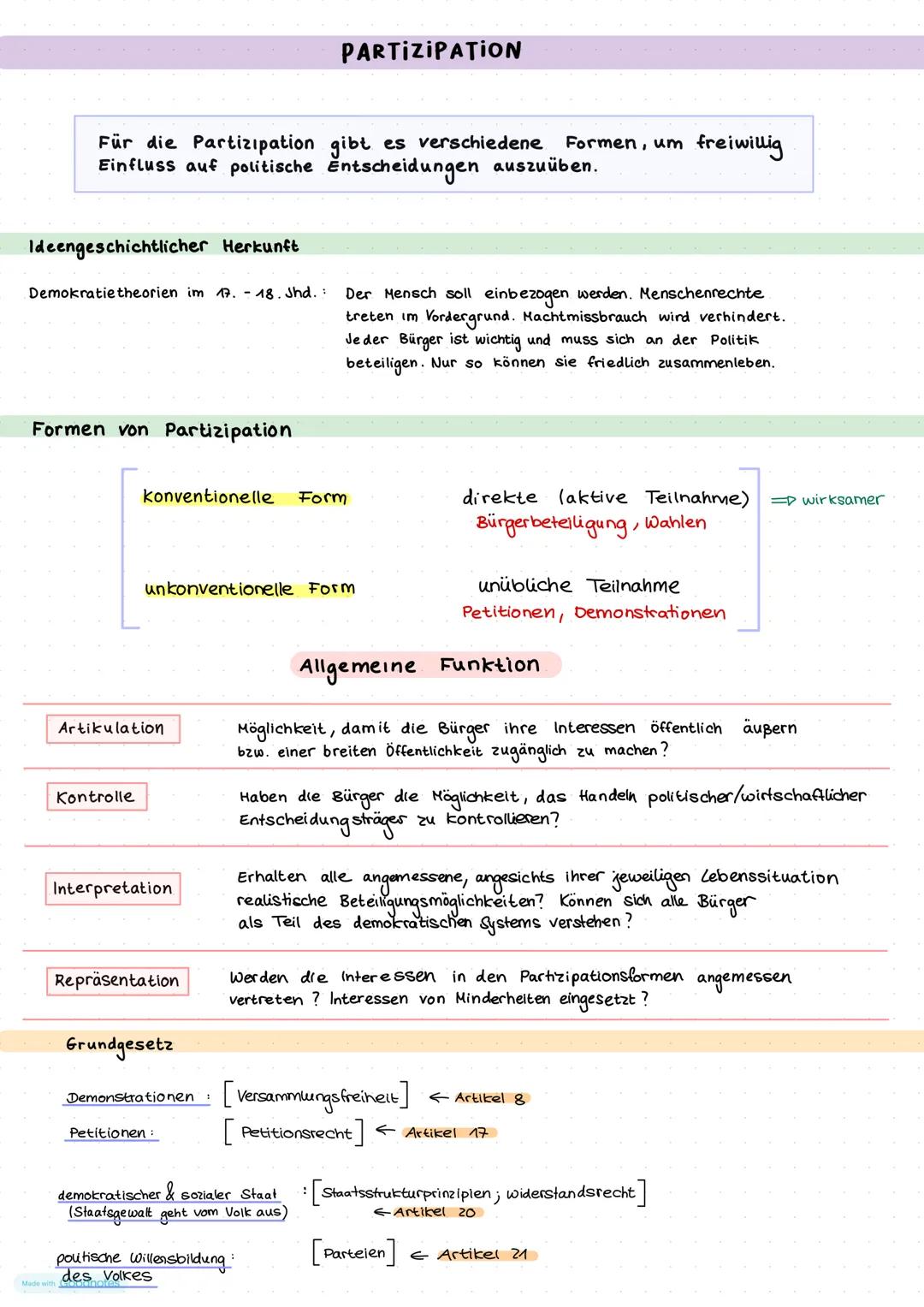 # PARTIZIPATION --- OCR Start ---
PARTIZIPATION
Für die Partizipation gibt es verschiedene Formen, um freiwillig
Einfluss auf politische Ent
