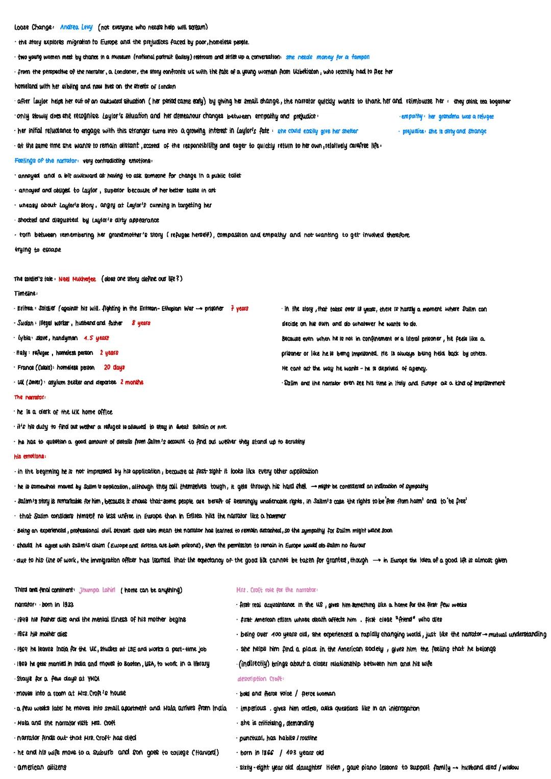 On the move - short stories Zusammemfassung Englisch LK