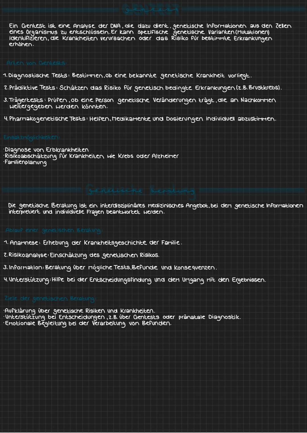 Ein Gentest ist eine Analyse der DNA, die dazu dient. genetische Informationen aus den Zellen
eines Organismus zu entschlüsseln. Er kann spe