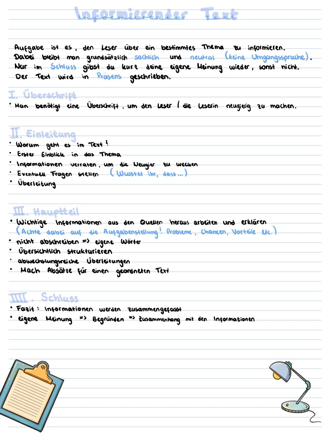 Informierender Text Aufbau und Formulierungen