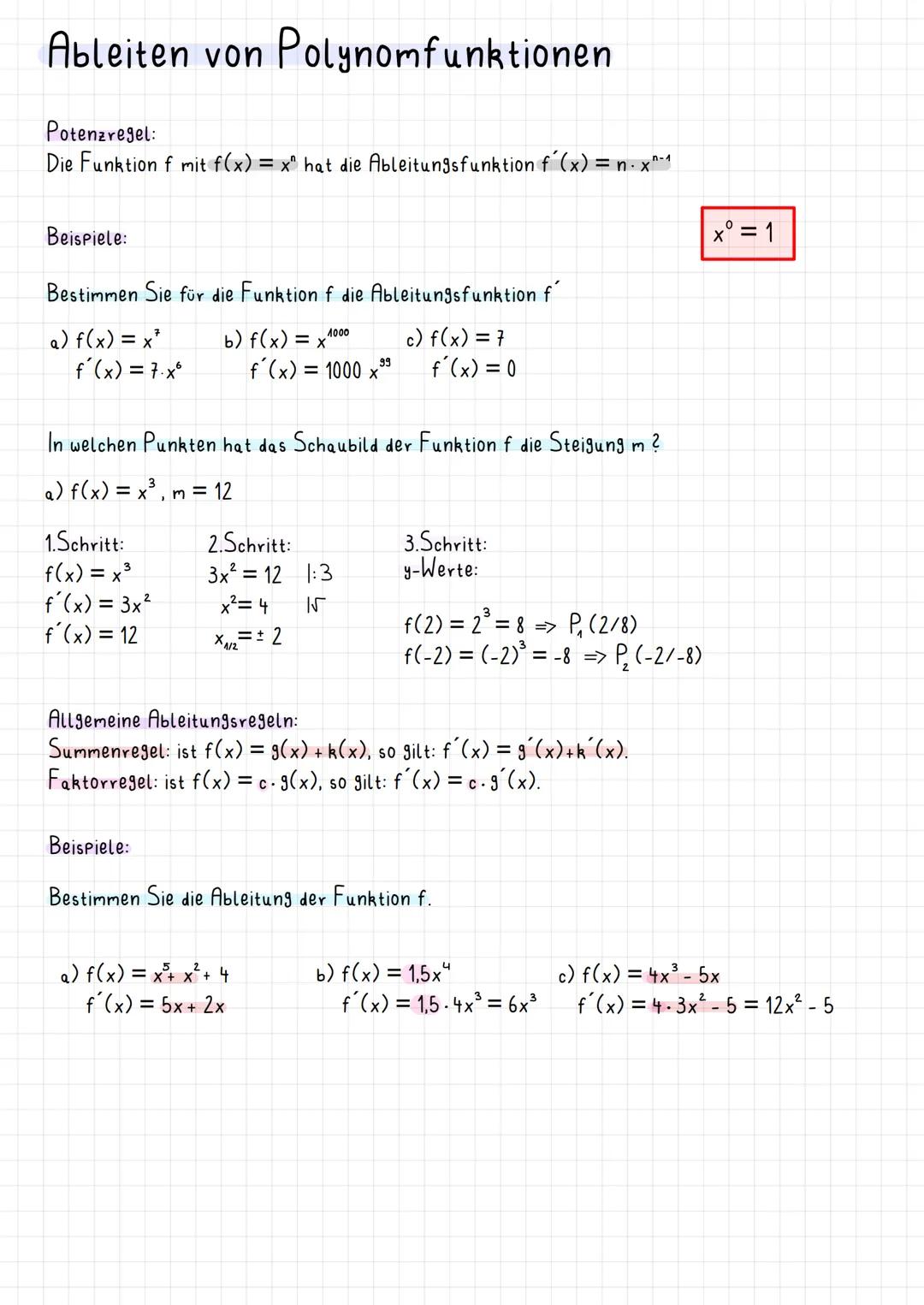 # Die Ableitungsfunktion – grafisches
Ableiten
Die Funktion, die jedem $x$ aus der Definitionsmenge von $f$ die Ableitung $f'(x)$ an dieser