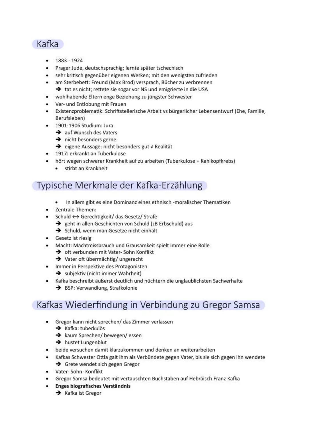 Inhaltsangabe,,Die Verwandlung"
1. Teil: Verwandlung in einen Käfer, Beziehung Gregors zu seiner Arbeit, erste Reaktionen auf
die Verwabdl