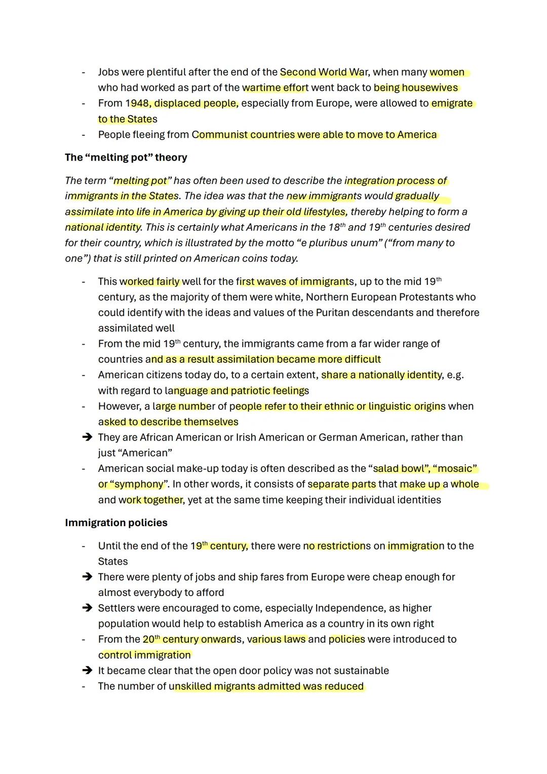 Englisch Lernzettel
USA
1. Politics in the USA
Political system
The political system in the United States is made up of three parts: the Leg