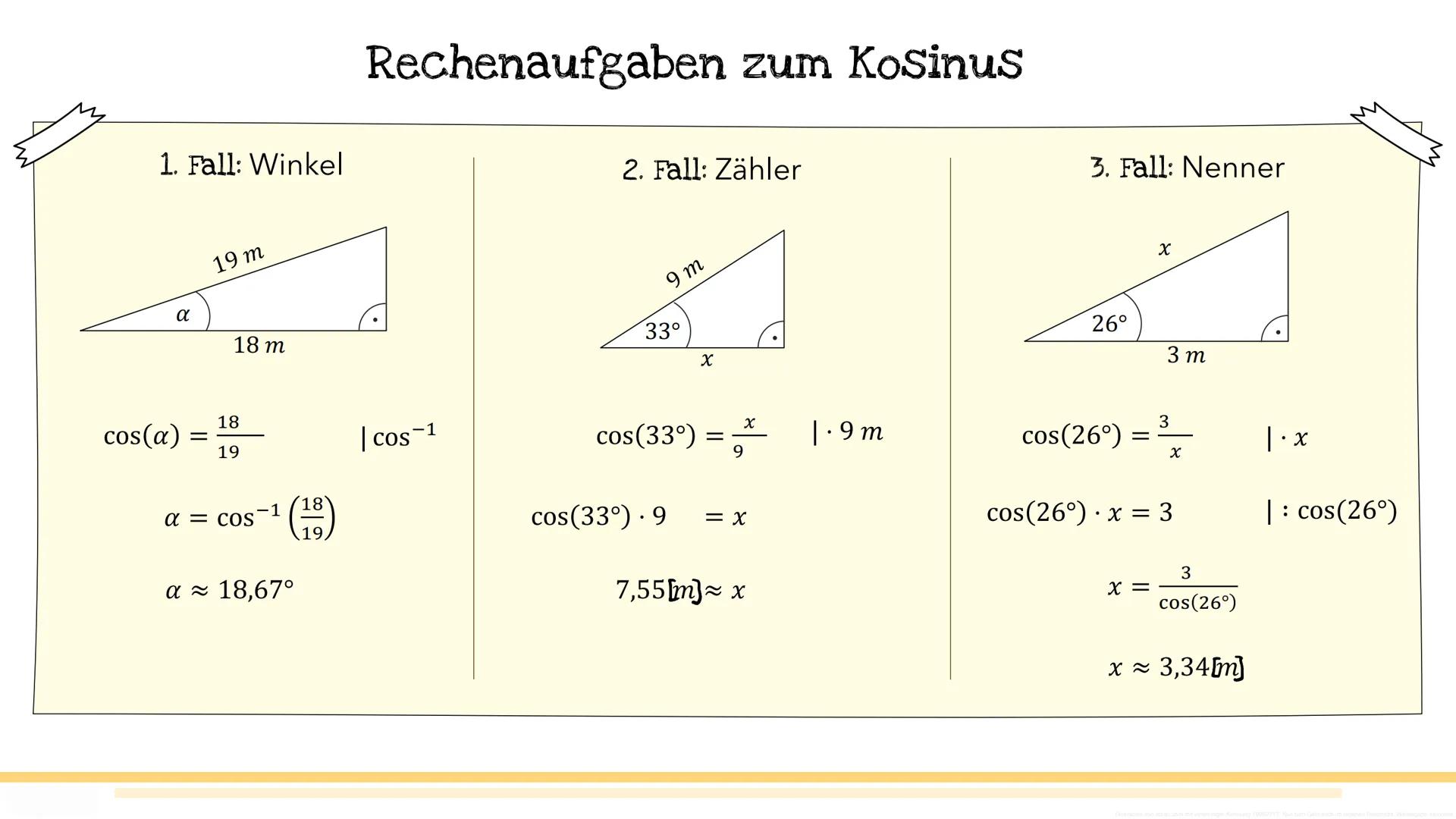 # Trigonometrie # Bezeichnungen im rechtwinkligen Dreieck
- Hypotenuse
- Die längste Seite des Dreiecks
- Liegt dem rechten Winkel gege