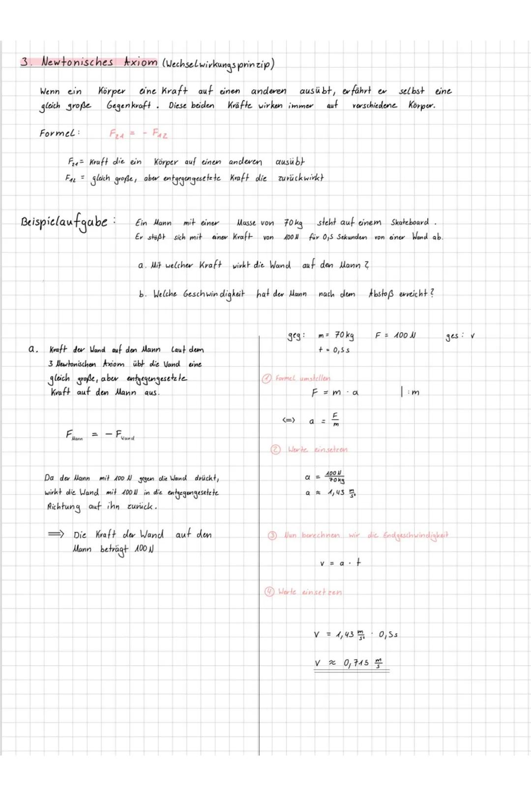# Newtonische Axiome
1. Newtonisches Axiom (Trägheitsgesetz)
Das erste Newtonische Axiom wird auch Trägheitsgesetz genannt.
Es besagt, das
