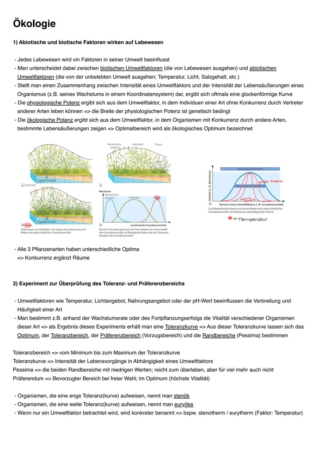 # Ökologie
1) Abiotische und biotische Faktoren wirken auf Lebewesen
- Jedes Lebewesen wird von Faktoren in seiner Umwelt beeinflusst
- Ma