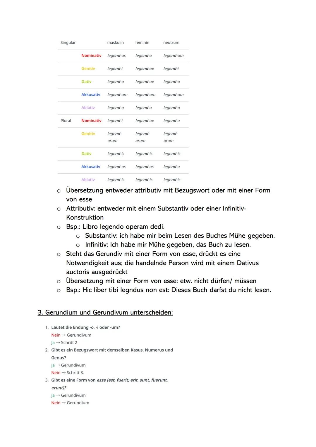 # Gerundium & Gerundivum
1.Das Gerundium
* Verbalsubstantiv, also ein substantivierter Infinitiv
* Erkennbar an den Buchstaben -nd zwi