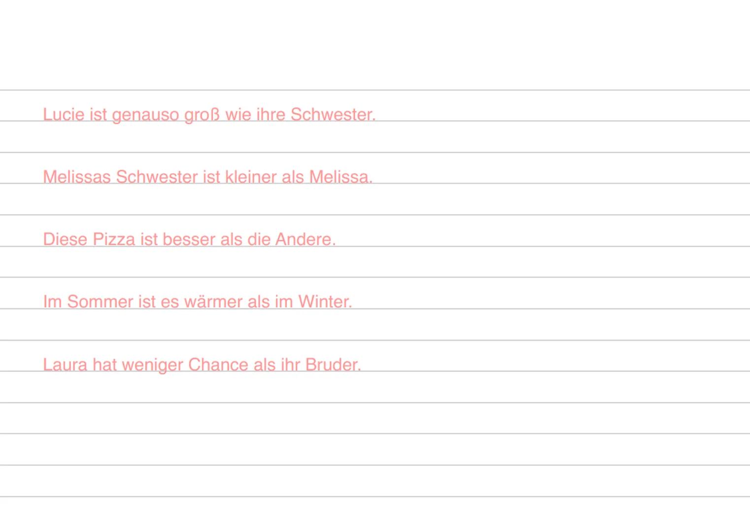 der Komparativ der Adjektive
Bildung:
| | plus | + adjektiv + que ... |
|---|-------|-----------------------|
| | moins |
| | aussi