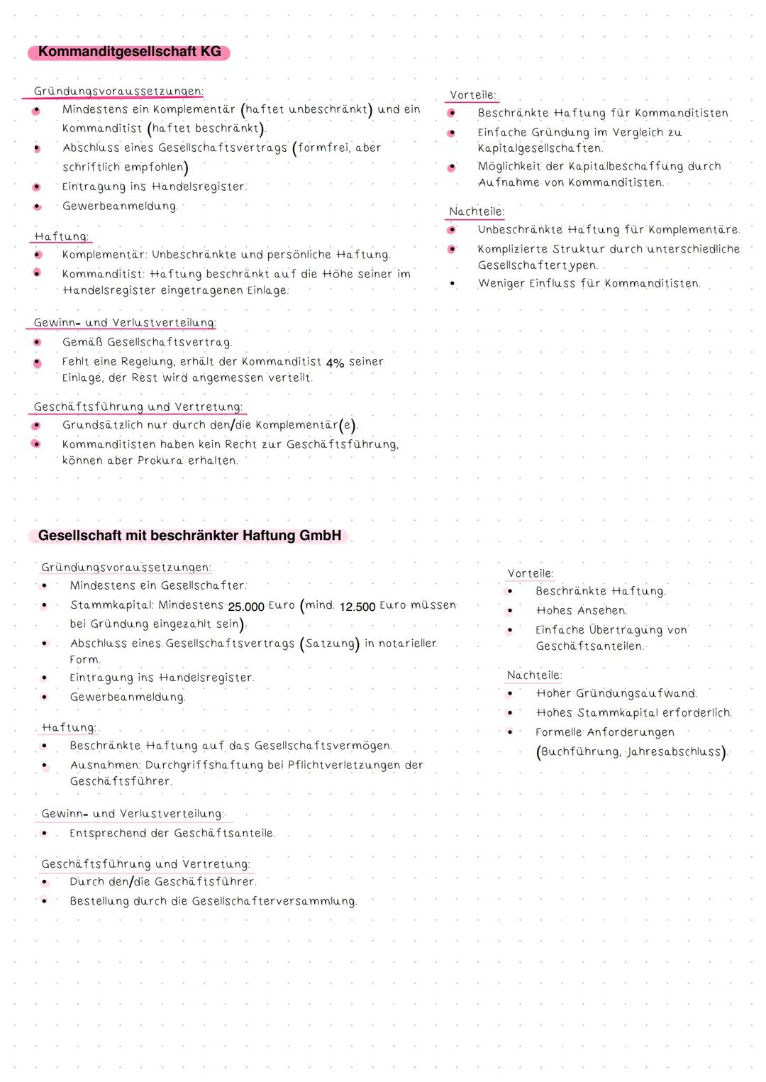 --- OCR Start ---
Rechtsformen
Einzelunternehmen
Gründungsvoraussetzungen:
- Kein Mindestkapital erforderlich.
- Eintragung ins Handelsregis