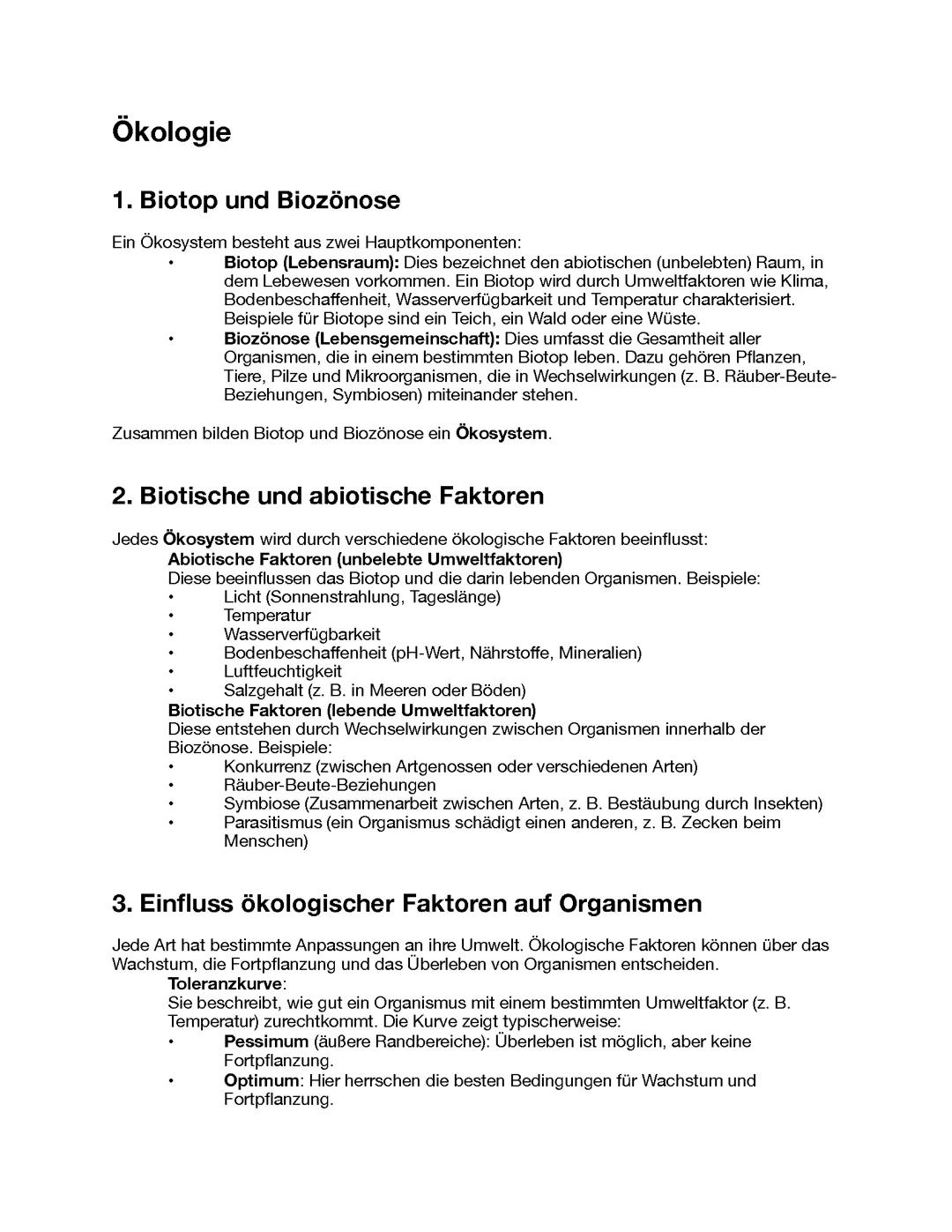 Abitur 25 Biologie GK Ökologie