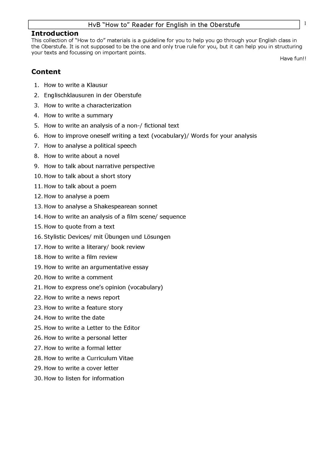 English Lk H“How to“