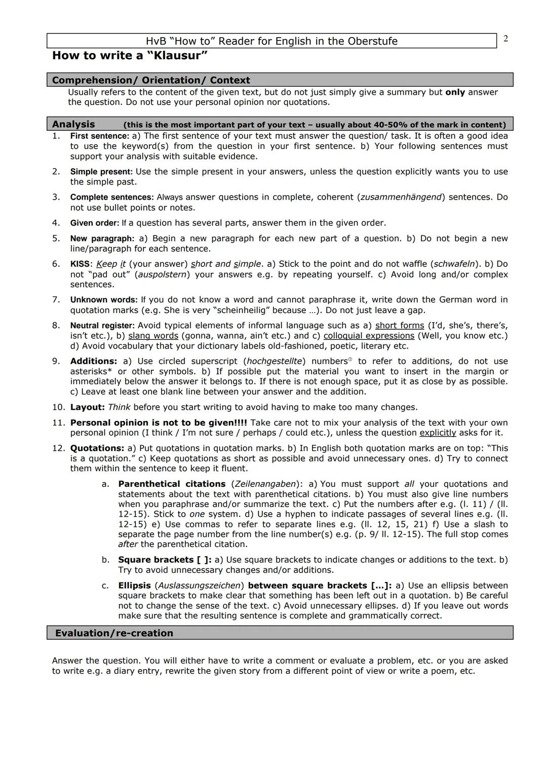 # HvB "How to" Reader for English in the Oberstufe
1
# Introduction
This collection of "How to do" materials is a guideline for you to hel