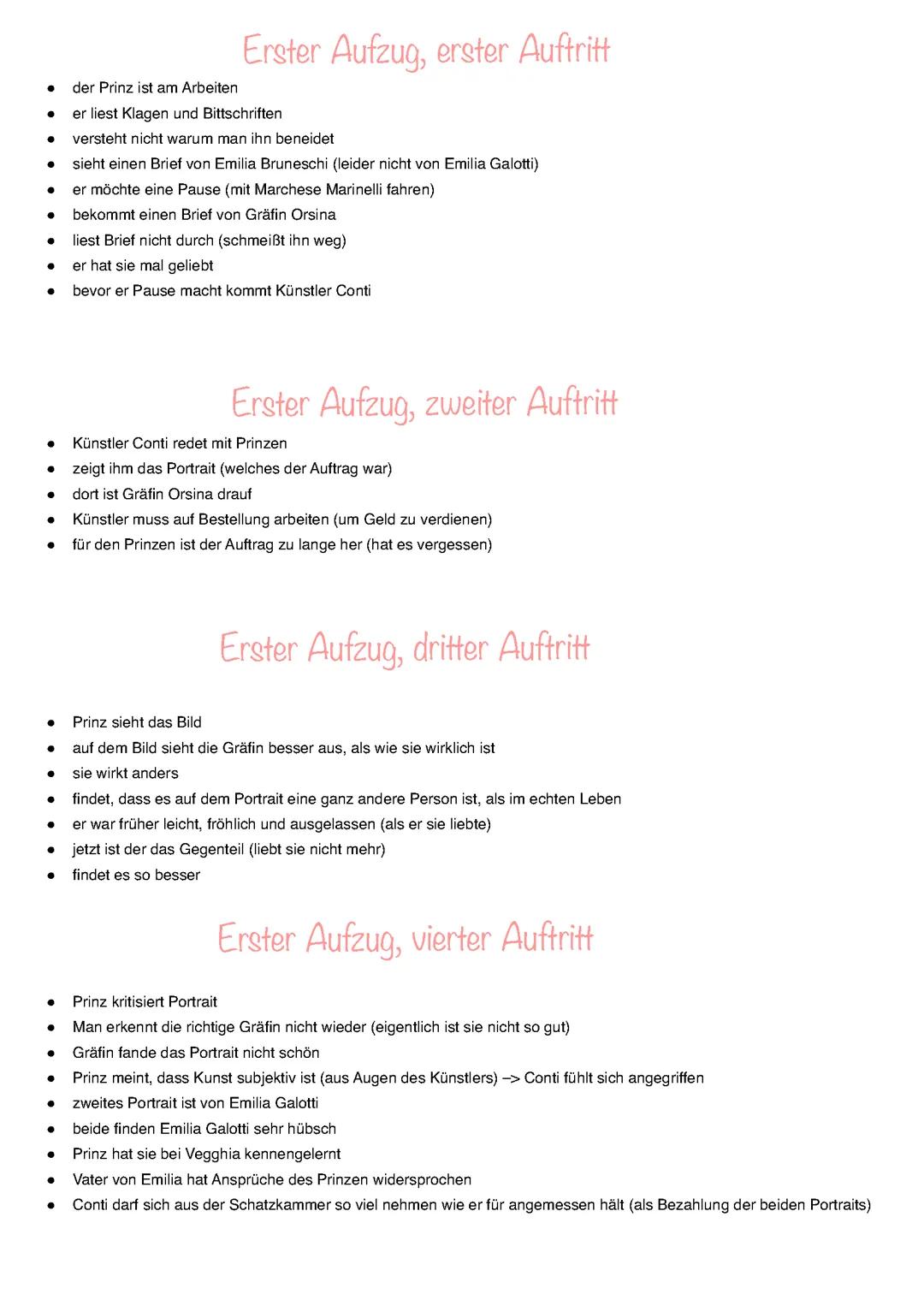 Emilia Galotti Zusammenfassung