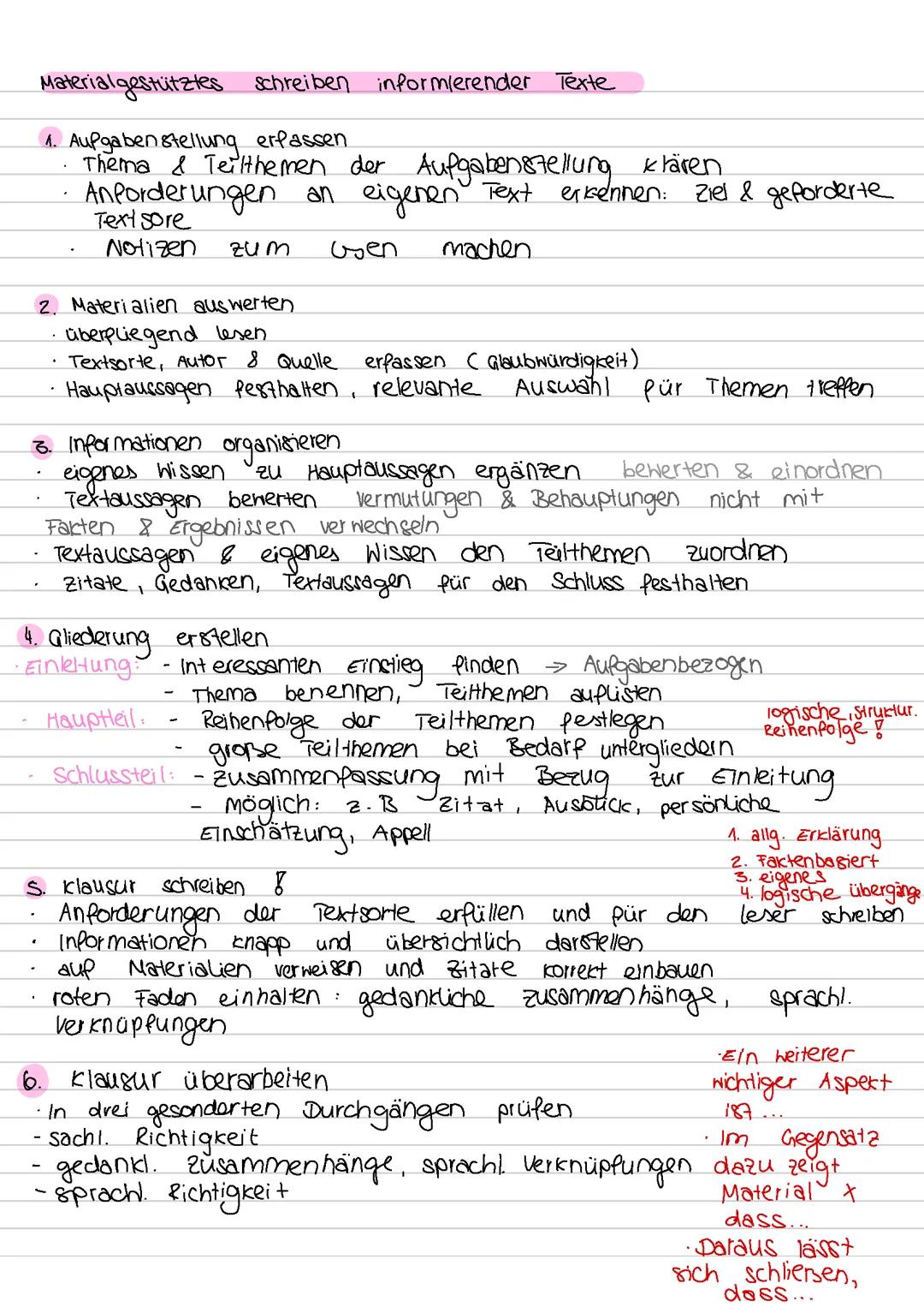 Materialgestütztes Schreiben eines informierenden Text