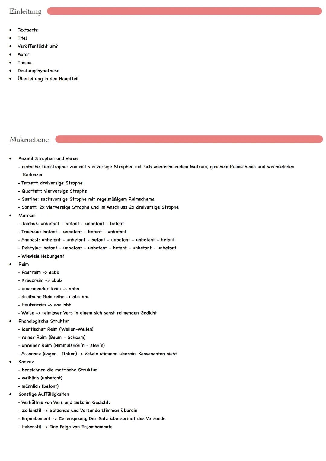 # DEUTSCH - Lernzettel
27.02.2023
Gedichtsinterpretation:
* Einleitung
* Hauptteil
* Makroebene
* Mikroebene
* Schluss