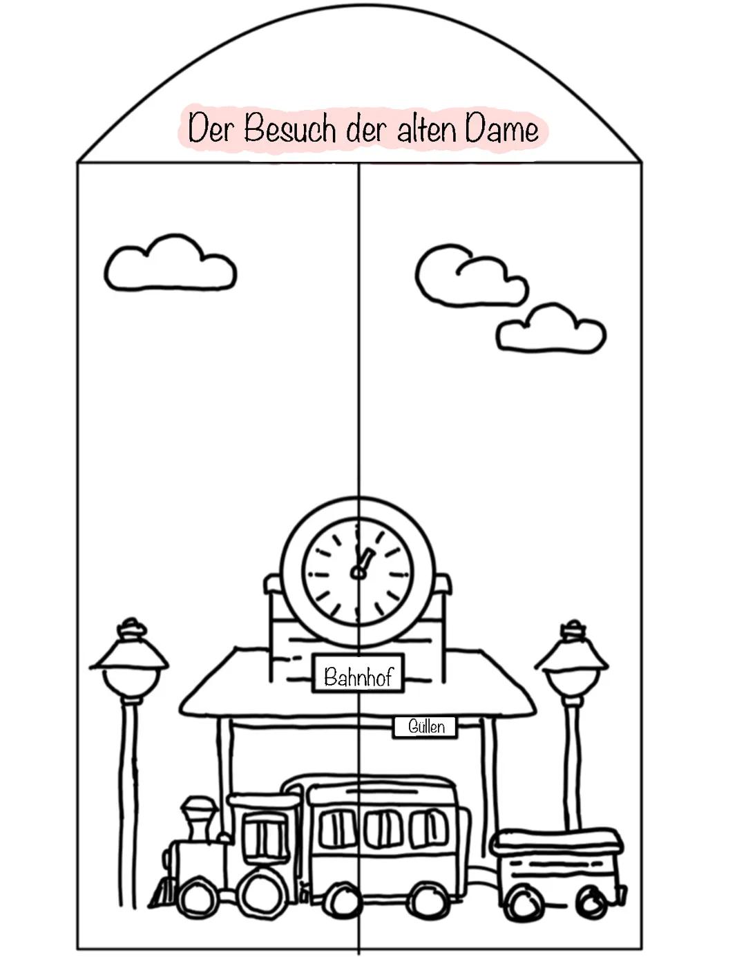 Lapbook über der Besuch der alten Dame