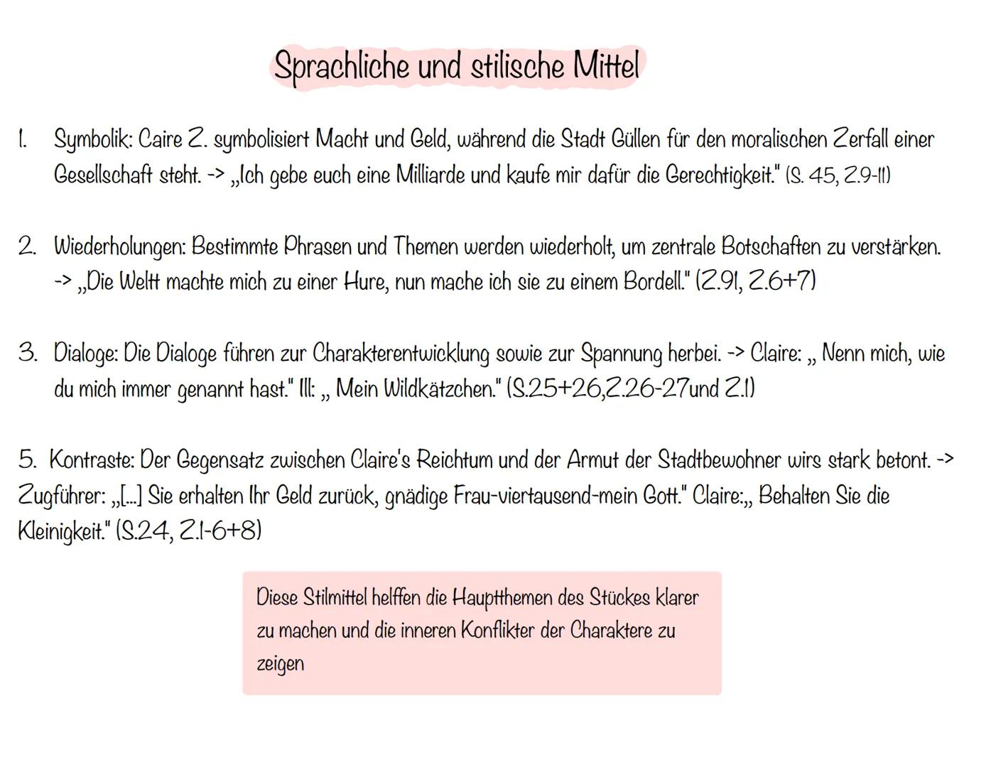 # Der Besuch der alten Dame
Bahnhof
Güllen --- OCR Start ---
Sprachliche und
stilische Mittel
Das Inhaltsverzeichnis
Figurenkonstellation