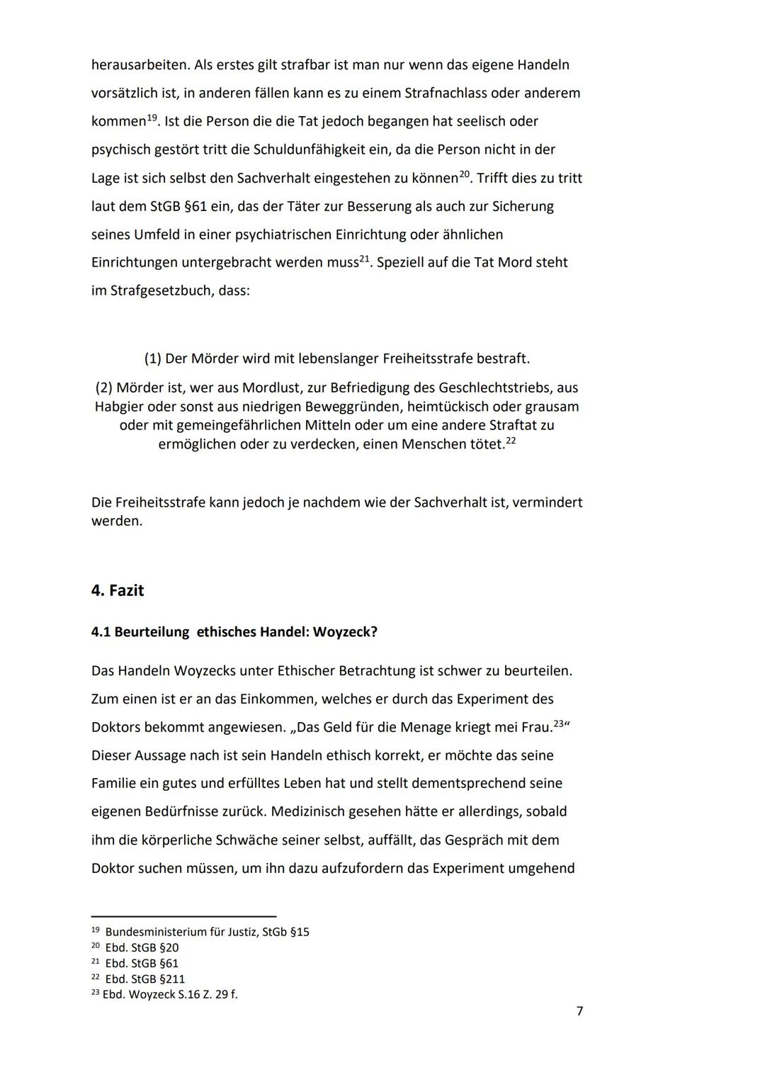 2022
Facharbeit
Thema:
Das Verbrechen an Woyzeck im Vergleich zwischen früher und
heute - Sind das Experiment sowie die Verurteilung medi