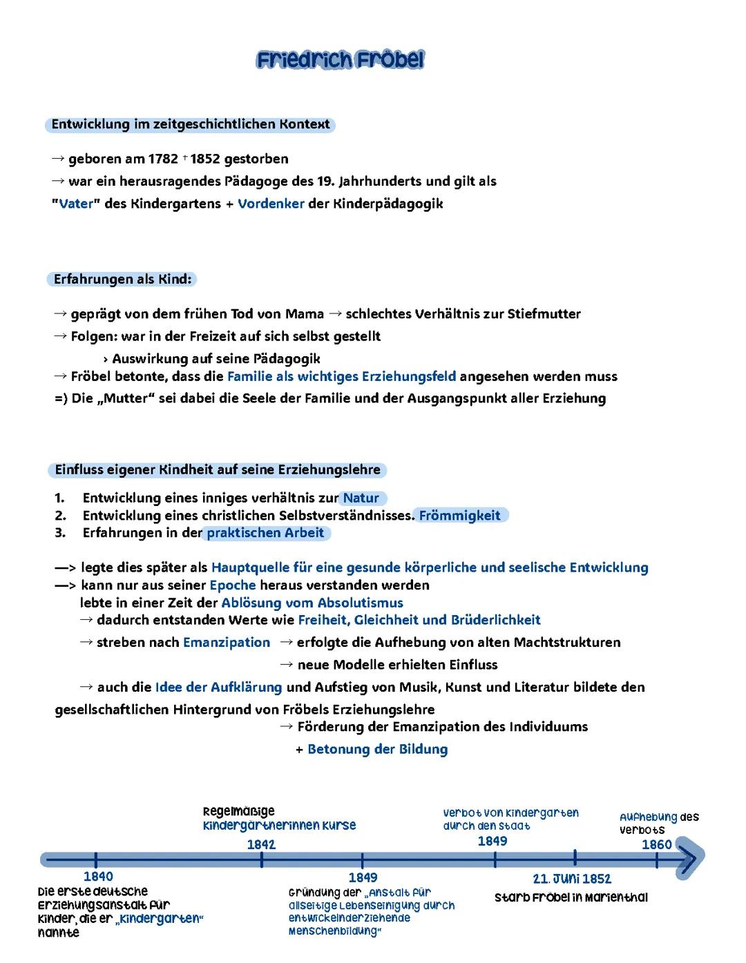 Pädagogik nach Friedrich Fröbel